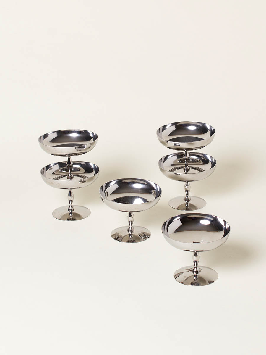 Set of 6 silver coupes