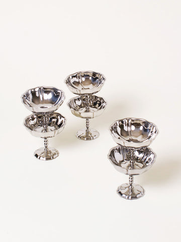 Set of 6 silver coupes