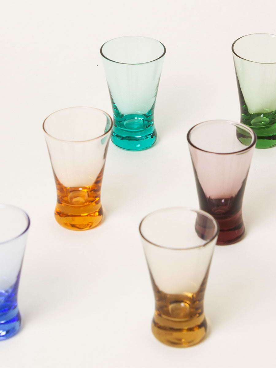 Set of 6 rainbow liquor glasses