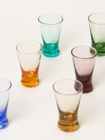 Set of 6 rainbow liquor glasses