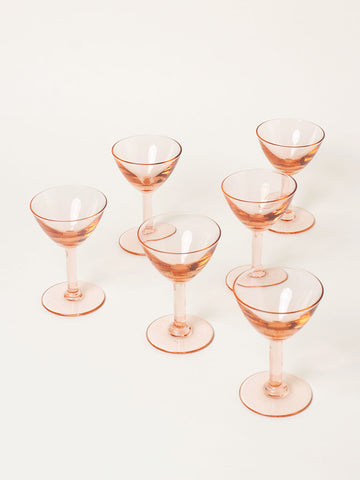 Set of 6 peach liquor glasses