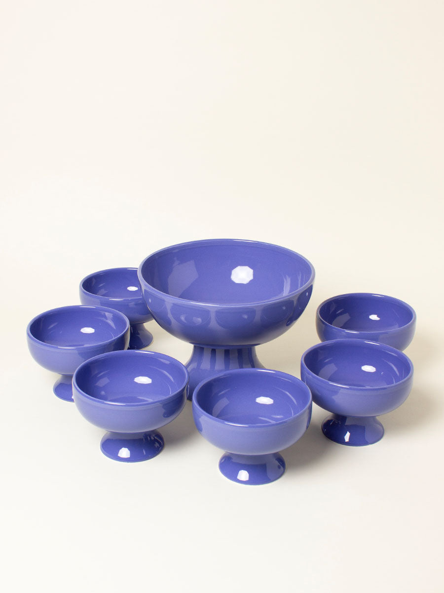 Large lilac pedestal bowl set