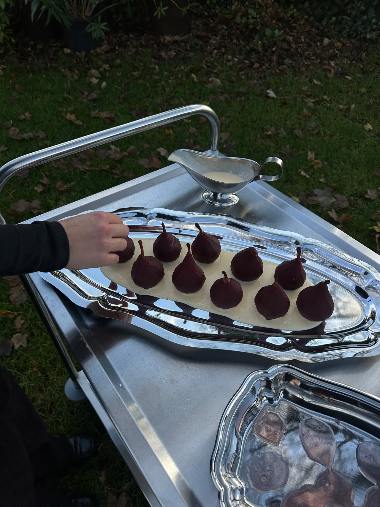 Extra large silver oval plate