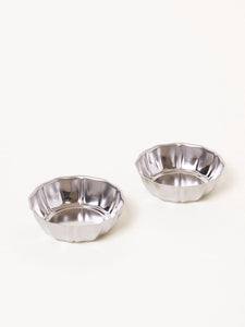 Set of 2 silver small bowls