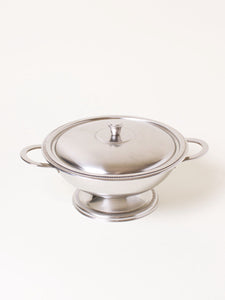 Silver pedestal bowl with lid