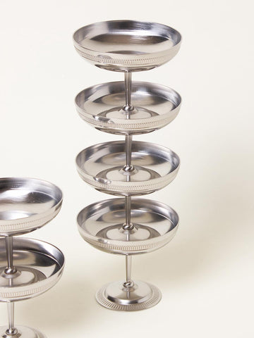 Set of 6 silver coupes with stripes