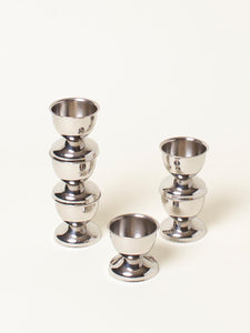 Set of 6 silver egg cups