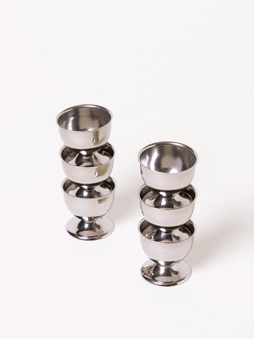 Set of 6 silver egg cups
