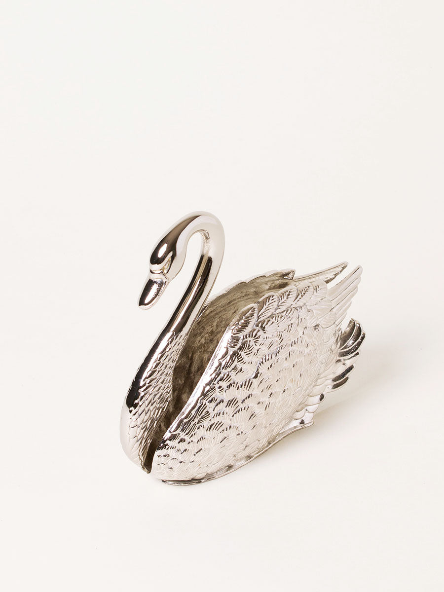 Silver swan napkin holder