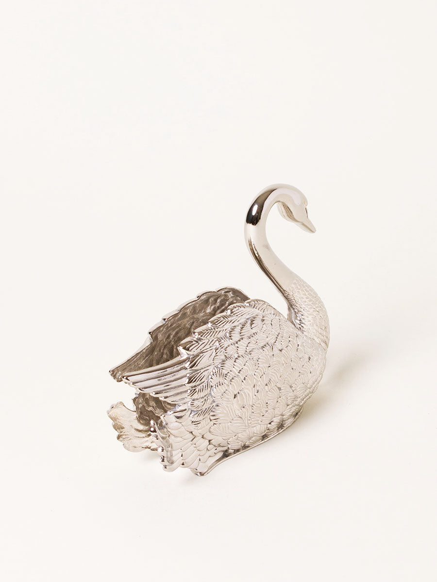 Silver swan napkin holder