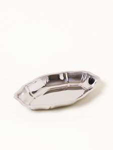 Deep oval silver dish