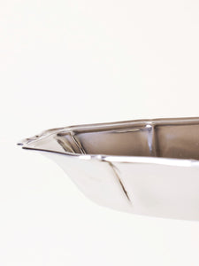 Detailed silver oval bowl