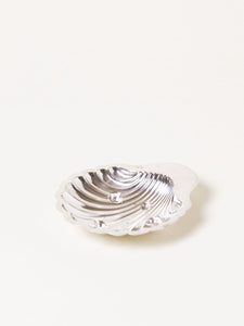 Silver seashell butter dish