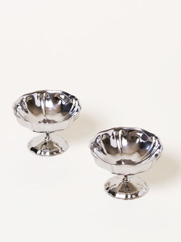 Set of 2 low silver coupes