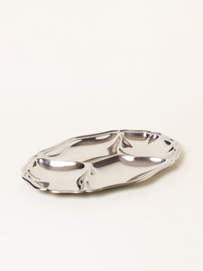 Silver oval snack tray