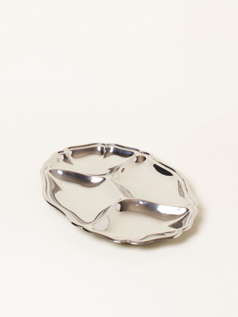 Silver oval snack tray