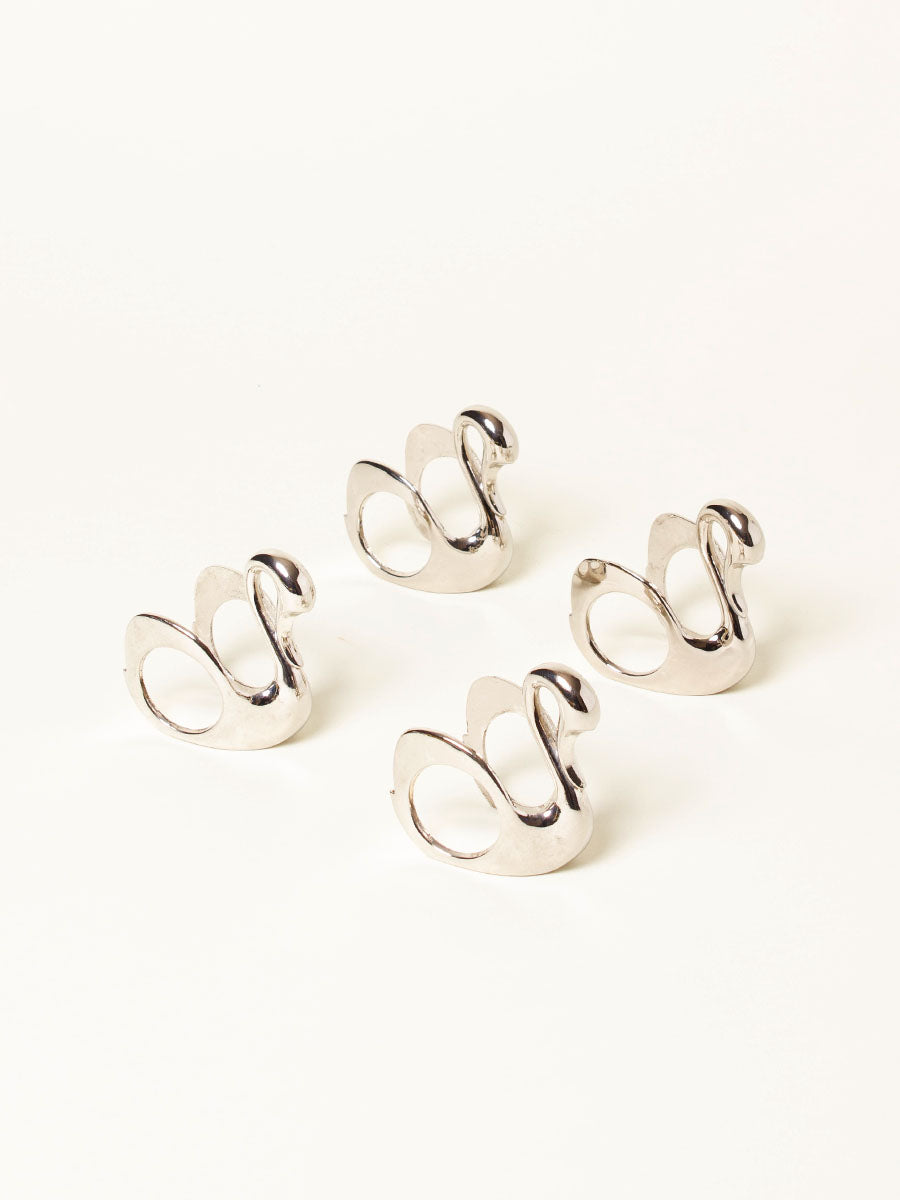 Set of 4 swan napkin rings