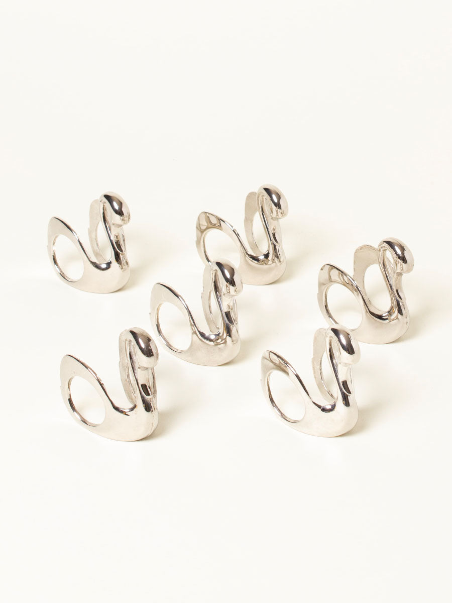 Set of 6 swan napkin rings