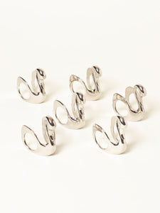 Set of 6 swan napkin rings