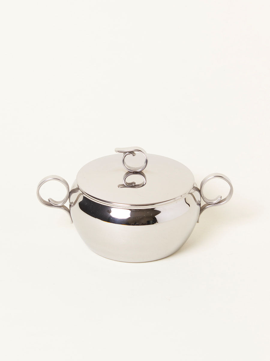 Silver sugar bowl with lid