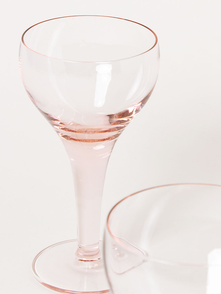 Set of 2 pink cocktail glasses