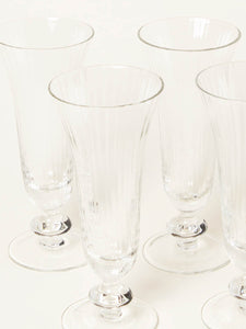Set of 4 clear flared flutes