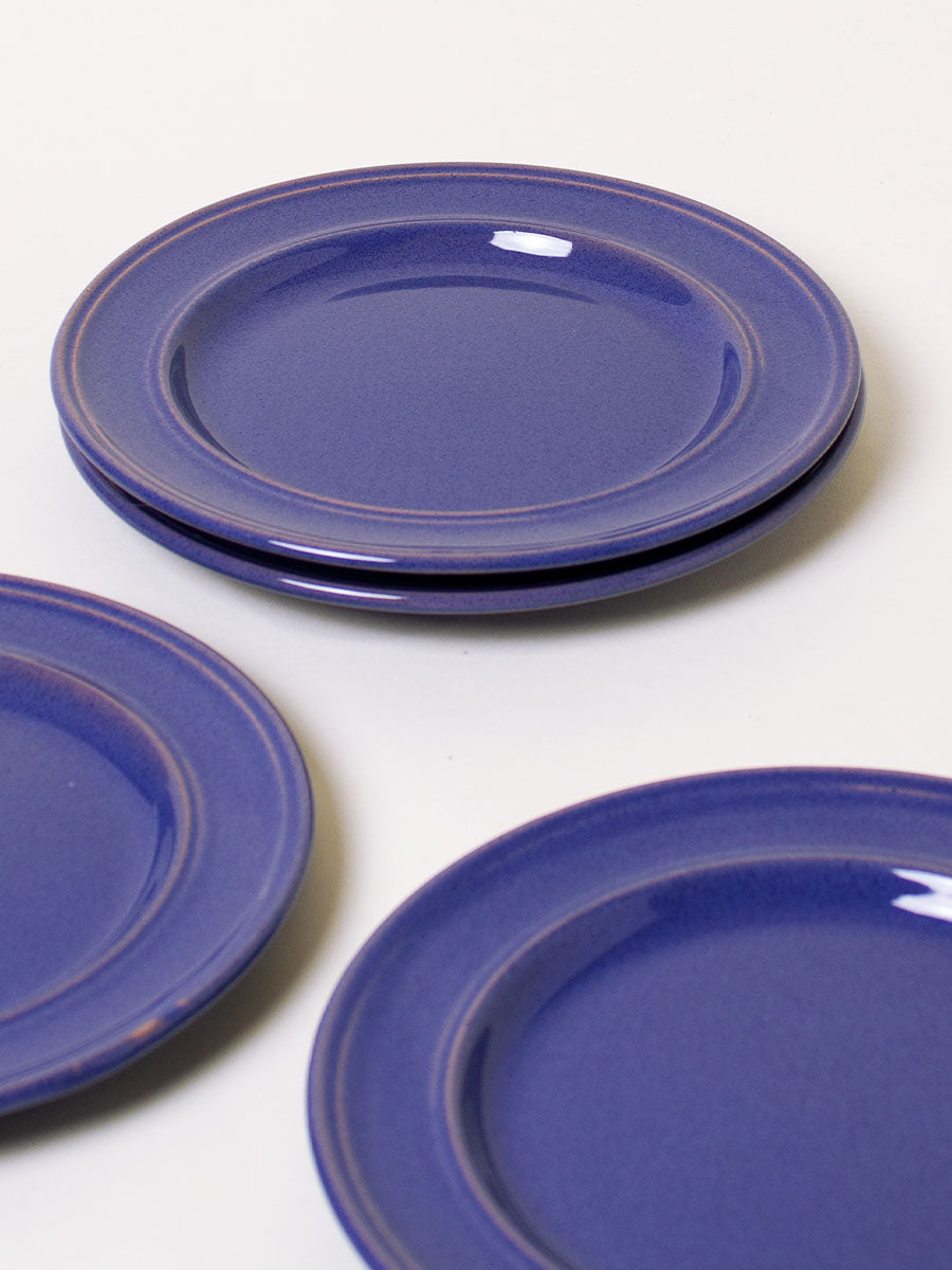 Set of 4 blue lunch plates