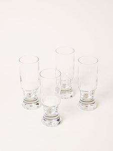 Set of 4 clear water glasses