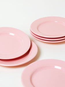 Set of 6 soft pink lunch plates
