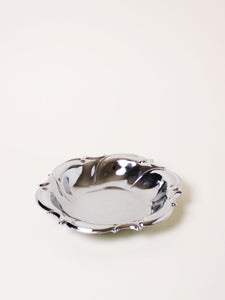 Silver bowl with scalloped edge
