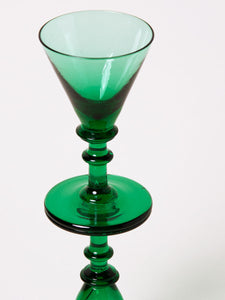 Set of 2 green shot glasses