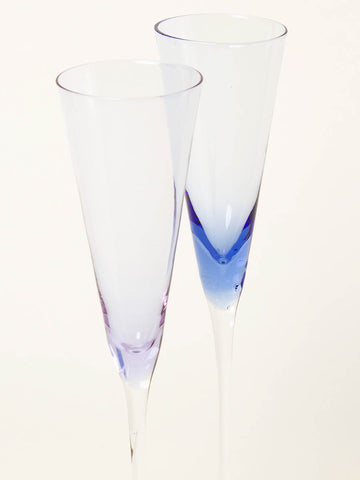 Set of 2 mixed lilac/blue flutes