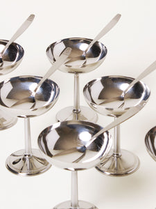 Set of 6 tall coupes with spoons