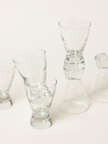 Set of 6 textured liquor glasses