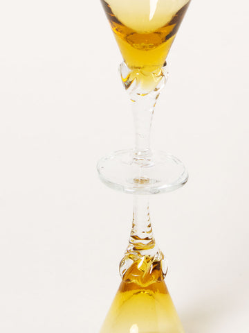 Set of 4 yellow liquor glasses