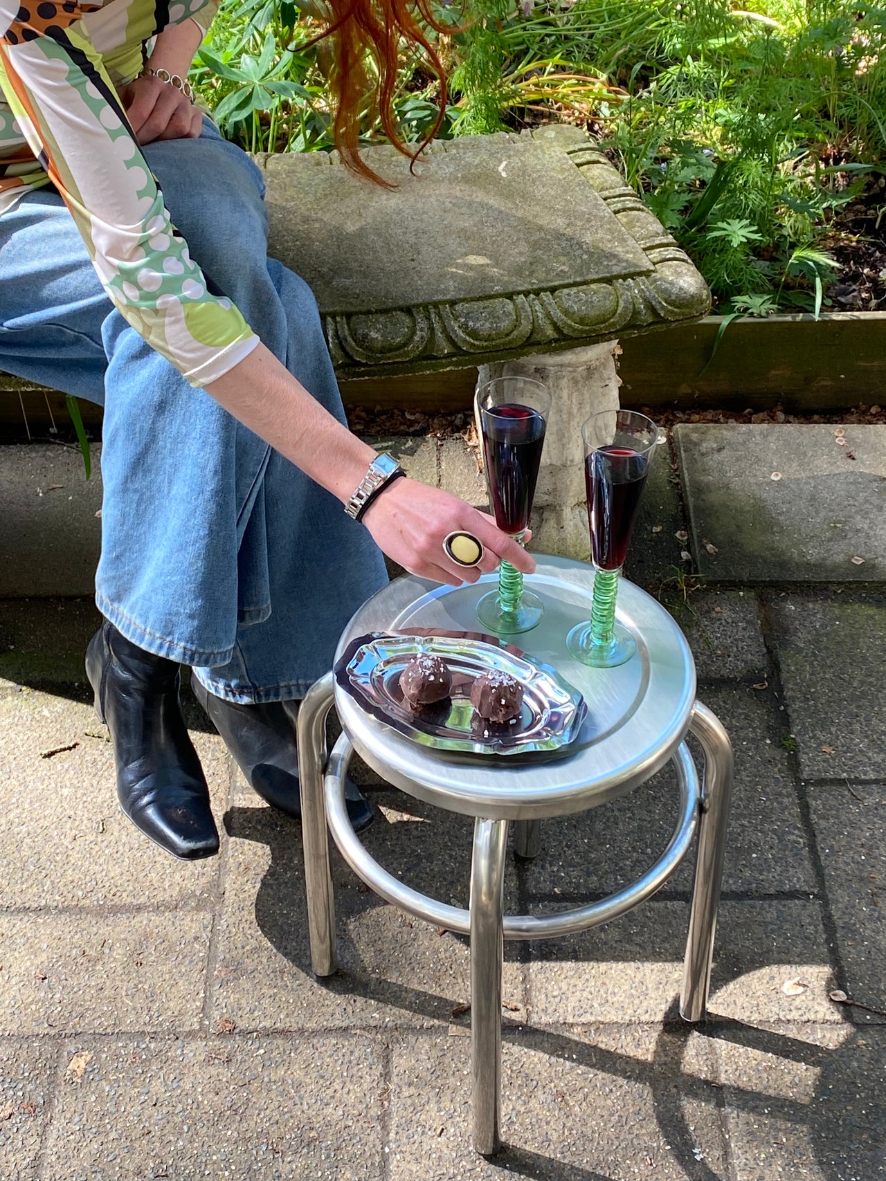 Set of 2 silver oval plates