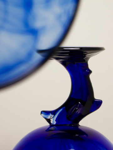Set of 2 blue swirl dolphin coupes