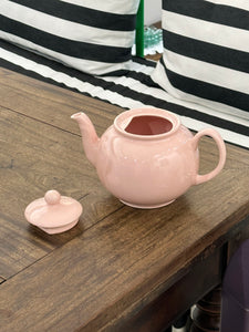 Soft pink ceramic teapot
