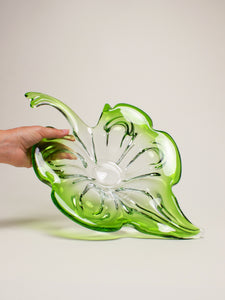 Green Murano leaf bowl