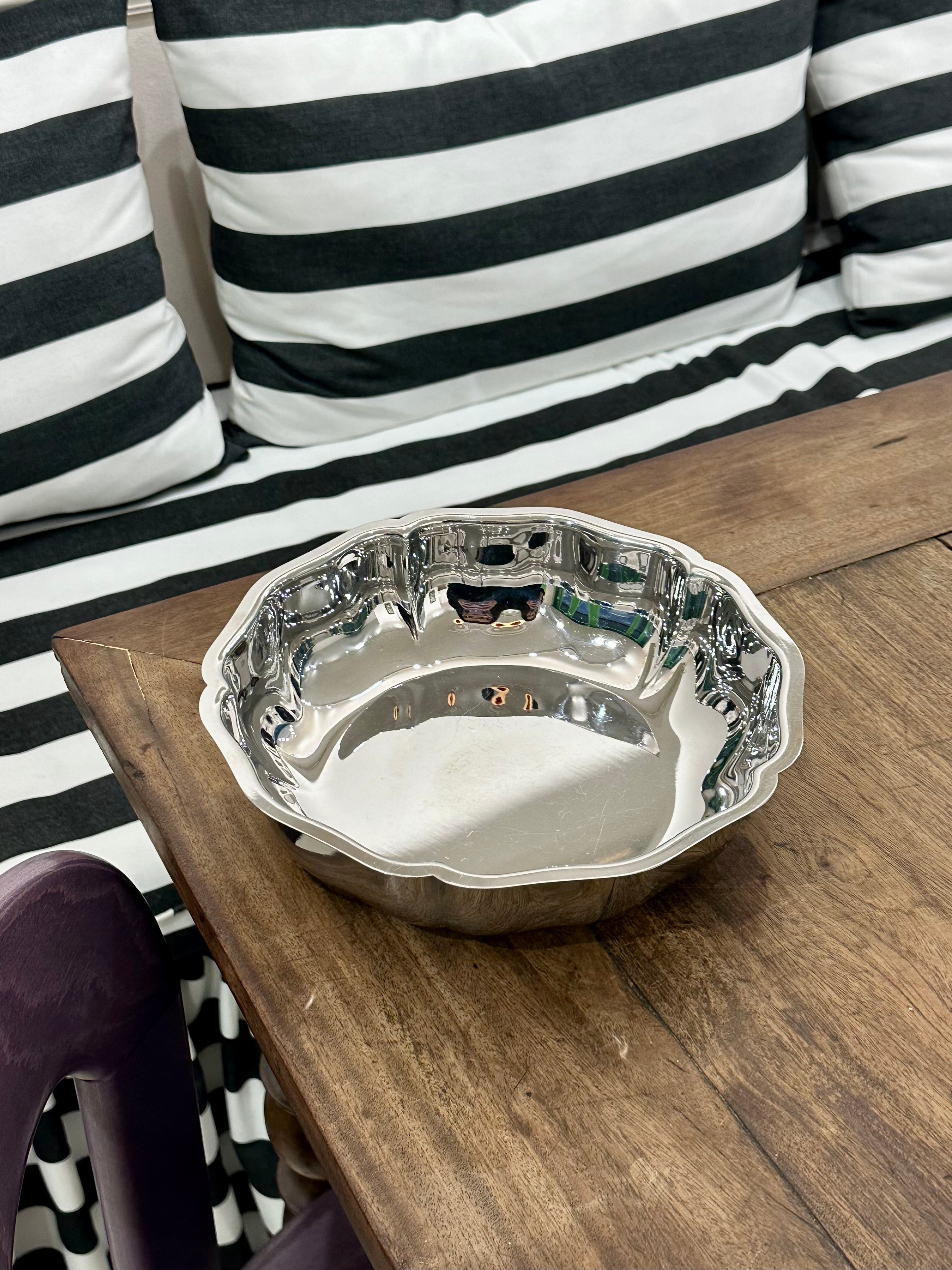 Silver round bowl