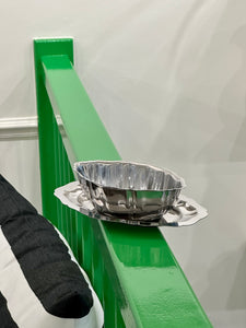 Silver dish with attached plate