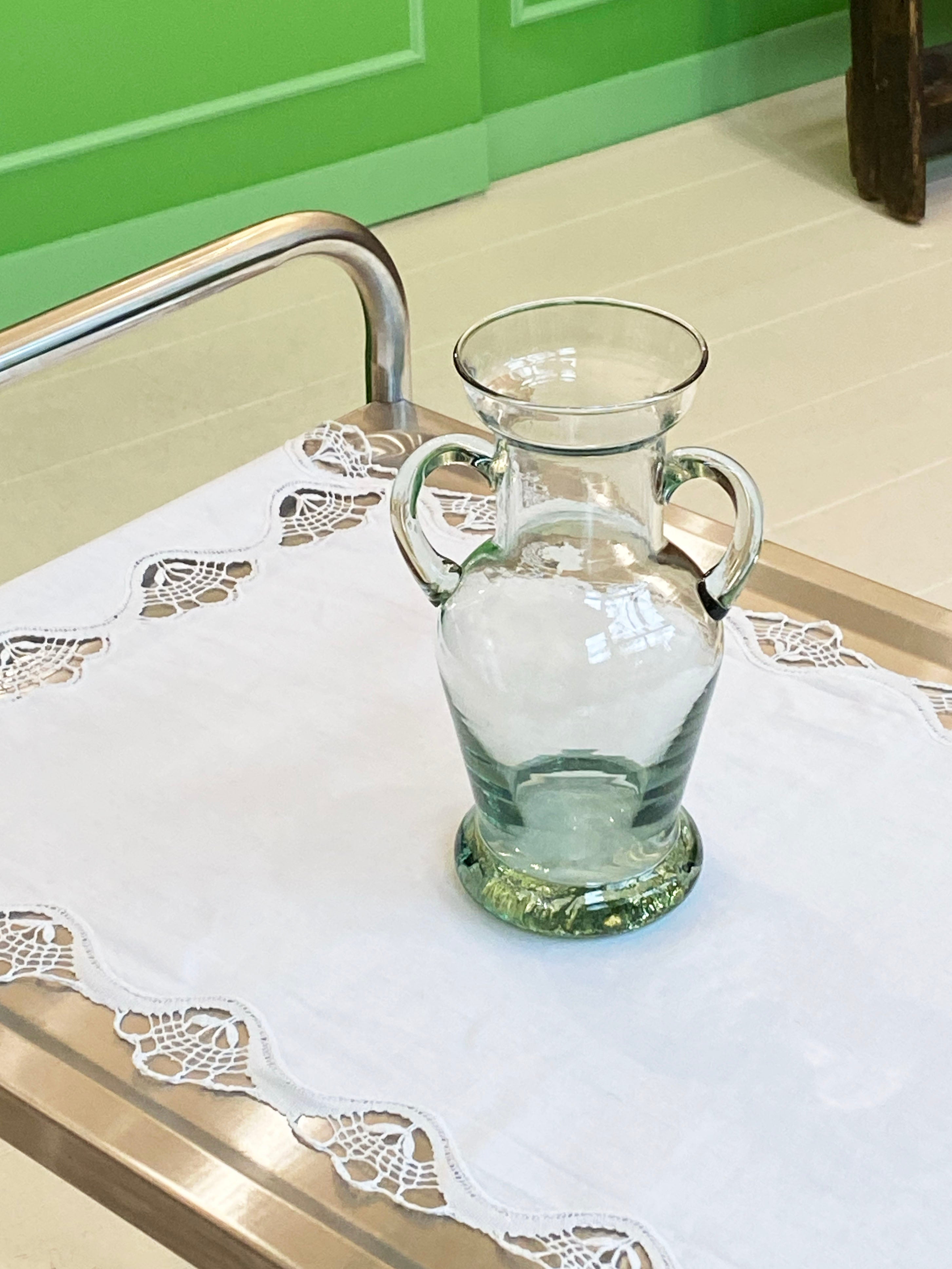 Soft green glass vase